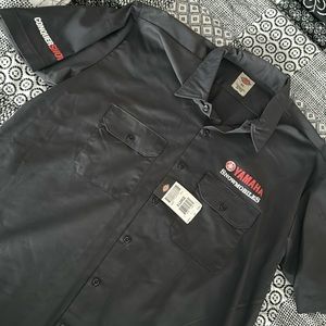 Dickies Yamaha Snowmobiles gray button-down work shirt Conquer Snow new with tag